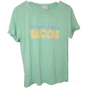 Love Me Some Tacos Green Soft Tee Size S
